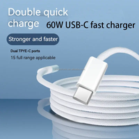 Câble USB-C vers C personnalisé en gros, 60W PD 3A, charge rapide, cuivre pur, gaine TPE, synchronisation des données, 1M 2M 3M pour téléphone, tablette, ordinateur portable