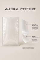 Sachet plat à trois soudures imprimé sur mesure en PET/PE laminé de qualité alimentaire pour l'emballage de café, thé et épices en poudre