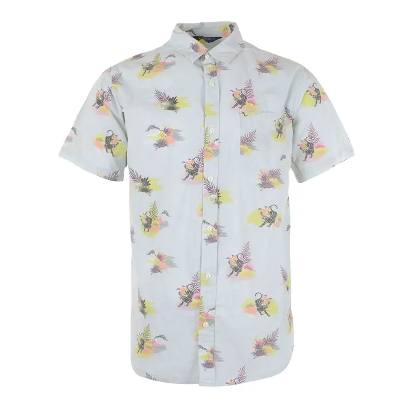 New Promotion Funny Pattern Short Sleeve Mens Stylish Hawaiian Digital Printed Shirt