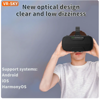 Lunettes VR VRshinecon G02ED avec casque, version panoramique à 360°, lunettes VR mobiles, haute définition, à porter sur la tête