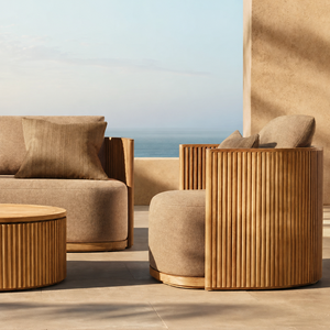 Giardino Teak divano Set Villa moderni mobili da <span class=keywords><strong>esterno</strong></span> Hotel Patio impermeabile divano Resort in legno divano appartamento mobili da balcone - Product Image 2