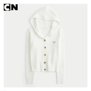 Suéter con Certificación GRS, Fabricante de Suéteres, Logotipo Personalizado, Suéter Cárdigan de Punto con Ribete de Piel Sintética, Botones y Tejido de Algodón y Poliéster para Mujer - Product Image 3