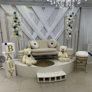 Di lusso 10x10ft Crema Tende Croce di Seta di Ghiaccio di Seta di Sfondo Tenda di Fase di Tenda per la Decorazione della Festa di evento - Product Image 3