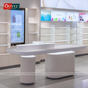 Negozi di <span class=keywords><strong>arredamento</strong></span> per la casa Skincare in legno Gondola espositore per profumi cosmetici Display Stand Rack decorazione negozio per la casa - Product Image 3