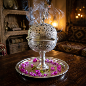 Antique Metal Arabic Incense Burner <b>Moroccan</b> Bakhoor Burner Metal Frankincense Oud Censer Bowl Vintage Home <b>Decor</b> Decorative - Product Image 4