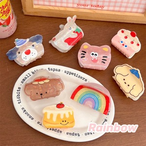Pinces à cheveux coréennes en acrylique, motif dessin animé mignon, pour femmes et filles, motifs gâteau arc-en-ciel, chat, chien, 6 cm, accessoires pour cheveux animaux - Product Image 2