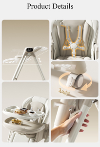 CLAFBEBE kursi tinggi bayi, ayunan listrik Multi fungsi, sandaran penyesuaian 165 °, kursi goyang penyesuaian tinggi - Product Image 2