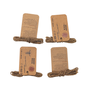 Environmentally Friendly 5FT 1MM <strong>Hemp</strong> <strong>Wick</strong> Dipped in Beeswax with Custom Label for Smoking-Candles &amp; Fragrance Accessory - Product Image 1