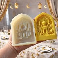 Moules à bougies islamiques J10-354 à faire soi-même - Moules en silicone en forme de croissant de lune pour outils de pâtisserie pour la décoration de l'Aïd Moubarak et du Ramadan