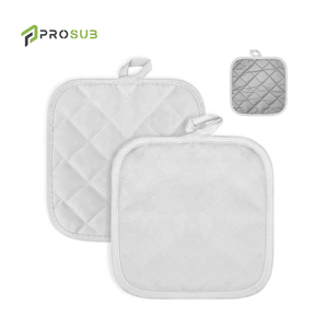 Al por mayor de fábrica: Nuevo protector de olla cuadrado de diseño clásico, ecológico, de lino 100% algodón, resistente al calor, en blanco para sublimación. - Product Image 1
