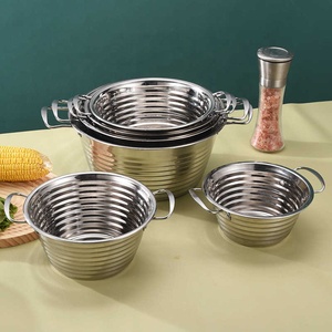 หม้อซุปซีฟู้ดพร้อมด้ามจับสแตนเลสสตีลกระทะราเม็งแบบเกาหลีอุปกรณ์ทำอาหารที่บ้าน - Product Image 3