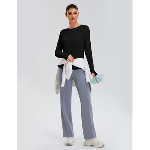 Haut de yoga à manches longues pour femme FOXA, dos ouvert, découpes ajourées, extensible, en Spandex/Polyester, pour la gym, l'entraînement, décontracté et athlétique - Product Image 3