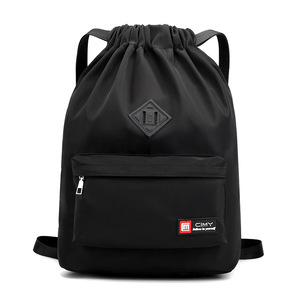 CITY <b>Drawstring</b> <b>Backpack</b> Purple Water Resistant Interior Zipper Pocket Unisex Travel Sports Bag - Product Image 4