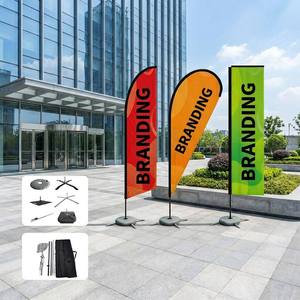 Ingrosso bandiere con piume promozionali di buona qualità a doppio lato singole bandiere aperte per uso promozionale - Product Image 2