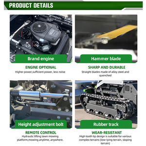 Livraison gratuite, moteur diesel CE EPA, machine à couper l'herbe tout-terrain, chenilles agricoles, tondeuse à gazon robotisée télécommandée - Product Image 4