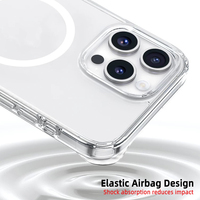 Coque de téléphone antichoc magnétique transparente en PC+TPU, compatible avec la charge sans fil magnétique pour 17 Pro/Pro Max/Fold – Vente en gros usine