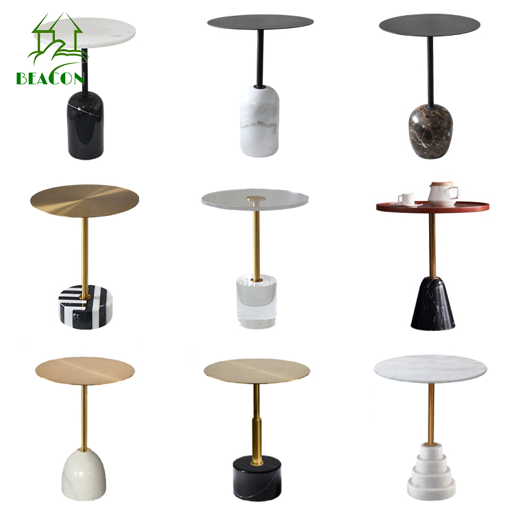 Современный металлический боковой столик в современном стиле, итальянский дизайн, Круглый прозрачный акриловый боковой столик для кровати, мраморный журнальный столик