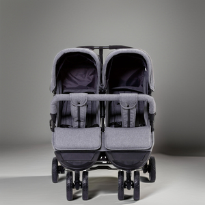 Convenient Travel System Twin Stroller Melange Fabric Foldable Buggy Double Pushchair Armrests Side-by-Side Baby <strong>Pram</strong> <strong>4</strong>-Wheel - Product Image 5