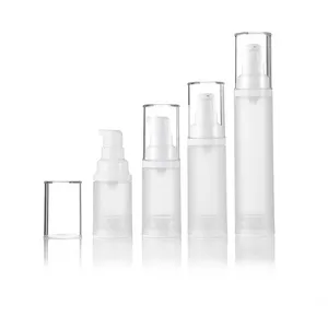 Botella sin aire cosmética para el cuidado de la piel Serigrafía cosmética de lujo de plástico de alta calidad