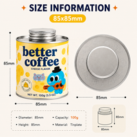 Boîtes à café rondes en fer blanc de 100/130/180g avec logo personnalisé, couvercle à vis, impression offset pour emballage alimentaire