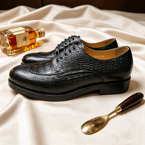 Nouvelles <span class=keywords><strong>Chaussures</strong></span> Derby <span class=keywords><strong>Homme</strong></span> 2026 à Semelle Épaisse en Cuir Gaufré Croco, Respirantes et Confortables, à Lacets, pour Tenues Formelles - Product Image 5