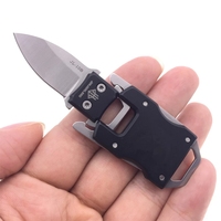 Couteau pliable miniature EDC en acier inoxydable avec porte-clés, pour les sports de plein air, le camping, la randonnée, la chasse, la survie