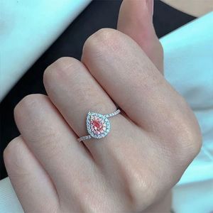 Bague en or blanc véritable 18 carats Xinfly Pure avec diamant rose naturel 0,28 ct, bijoux Au750 sur mesure - Product Image 3