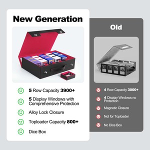 Boîte de rangement pour cartes JUZI 3900+ portable, coins carrés, écologique, durable, grande capacité, avec poignée, logo personnalisé, Yugioh Pokemoned - Product Image 2