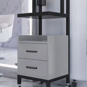 Chariot de coiffure moderne de luxe blanc et noir, chariot en métal, chariot en acier inoxydable - Product Image 2