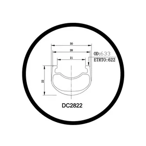 Высококачественные ободки из углеродного волокна для дорожных/гравийных велосипедов, Ширина 28 мм, Высота 22 мм, внешний диаметр 633 мм, вес 601 мм, Вес 380 г