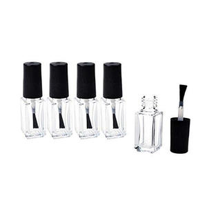 Bouteilles pour vernis à ongles, vides, en verre, forme carrée, avec couvercle et brosse souple, 30 ML, 5ML - Product Image 1