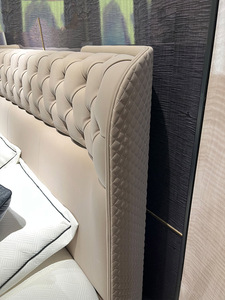 Camera da letto in vera pelle, un letto con <span class=keywords><strong>dimensioni</strong></span> di 2*2.2 metri un grande letto <span class=keywords><strong>matrimoniale</strong></span> in vera pelle ricamata - Product Image 4