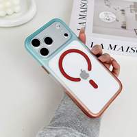 Nouvelle coque de téléphone PC 2026 à blocs de couleur, finition mate, magnétique et protectrice pour iPhone 18 Pro Max, compatible avec la charge sans fil