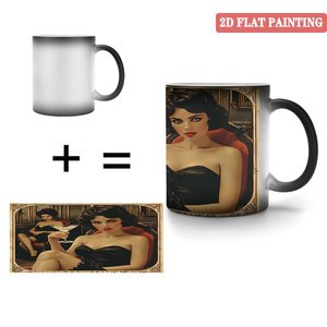 <b>Reusable</b> Eco Friendly Magic Mug Frosted Black 11oz Ceramic Heat Sensitive Tea <b>Cup</b> - Product Image 4
