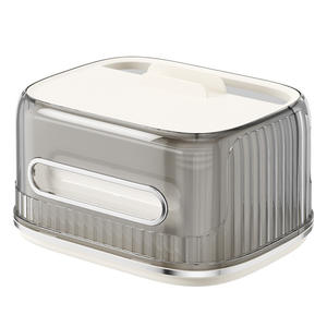 Boîte à mouchoirs transparente haut de gamme avec fonction d'organisation pour le rangement sur le bureau à la maison ou au bureau, utilisation polyvalente - Product Image 1