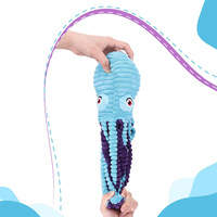 Jouet interactif durable pour chien, pieuvre en peluche souple avec papier froissé, jouet à mâcher pour les dents, jeu d'intérieur, jouets à mâcher pour animaux de compagnie, cadeau