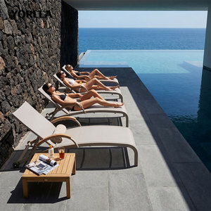 YORLLA Chaise longue de plage minimaliste personnalisée en aluminium avec maille respirante pour extérieur – Fabricant - Product Image 5