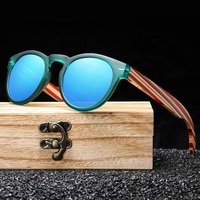 Yvan Gros Hommes Dames PC Écologique En Plastique Bois Lunettes De Soleil Rondes Lunettes De Soleil En Bambou