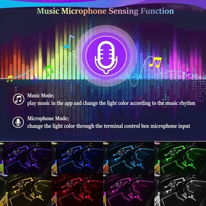 Luces Decorativas Interiores RGB para Automóvil con Control Remoto Inalámbrico por Aplicación Inteligente, Tira de LED USB de 48 LED, Luces de Ambiente con Modo Música DIY, Kit de Iluminación Ambiental - Product Image 4