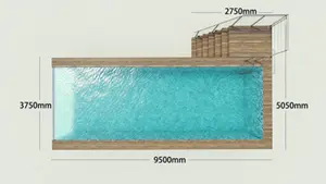 Anti-Uv 10 yıl net açık akrilik yüzme havuzu büyük havuzları uv dayanıklı hiçbir renk değişimi prefabrik yüzme havuzu