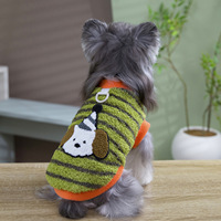 Vêtements pour animaux de compagnie : Gilet rayé en polaire à deux pattes pour chien, style décontracté d'hiver – Vente en gros avec jusqu'à 10 % de réduction