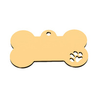 Plaque d'identification pour animaux de compagnie en métal vierge, plusieurs tailles, gravée au laser, en forme d'os, pour collier d'animal, accessoire quotidien, directement de l'usine