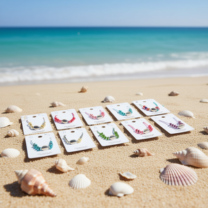 Bracciale con perline a conchiglia in acciaio inossidabile, fatto a mano, 12 pezzi, gioielli alla moda - Product Image 3