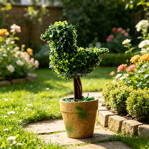 Arbre Topiaire Artificiel en Buis Hautement Résistant aux UV, Type Plante en Herbe Durable, Fil Plastique Vert, Tissu en Soie PE - Product Image 1