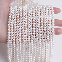 Perles d'eau douce naturelles rondes de 5-6 mm pour la fabrication de bijoux