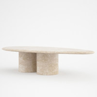 Mesa de Centro de Mármol Travertino Amarillo Nórdico, Mármol Sólido, Diseño Italiano Creativo, Mueble Ovalado para Sala de Estar, Geju