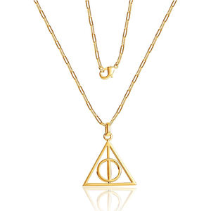 Gemnel Deathly Hallows Spinning 18K chapado en oro Triángulo personalizado clip cadena collares - Product Image 2