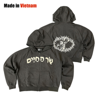 Sweat à capuche pour homme OEM, hiver, écologique, coupe-vent, imprimé par transfert thermique, col rembourré, tissé en polyester/coton, longueur standard