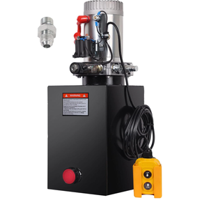 Unité hydraulique GRH avec moteur 12V CC, puissance 1,6 kW, réservoir d'huile en fer de 12 litres, pompe à simple effet, levage 4M, commande - Product Image 1