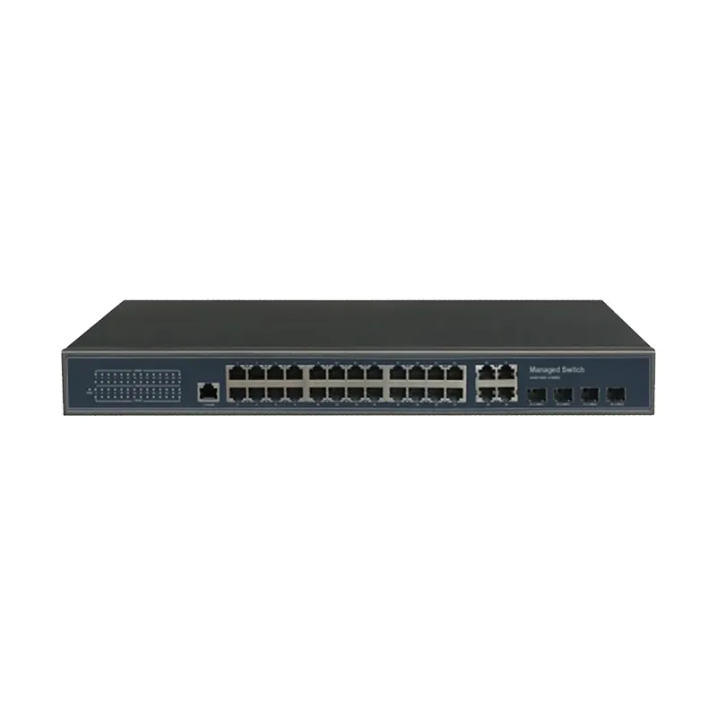 Enterprise L2 managed network switch 24 32 ports gigabit VLAN LACP SNMP SSH manageable optical fiber Ethernet switch